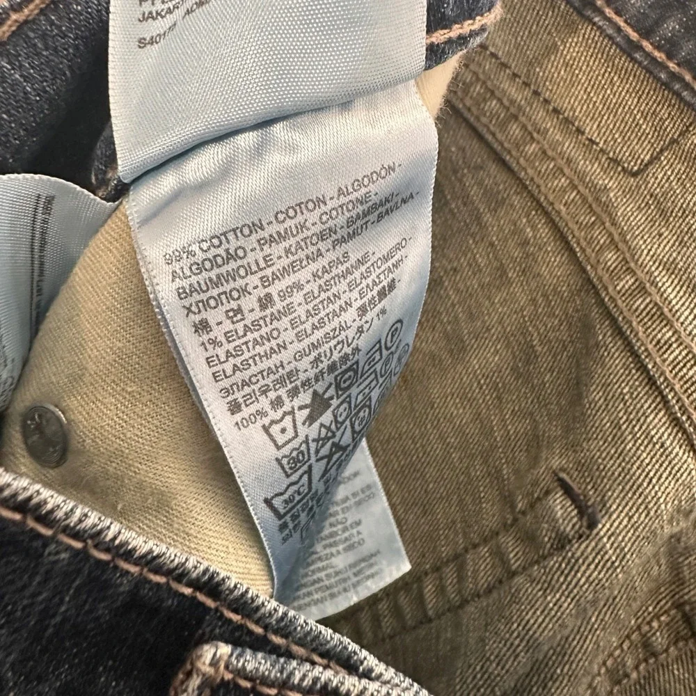 Levi's Jeans Mens 34x32 511 Slim Dark Wash Good Distressed Denim Pants